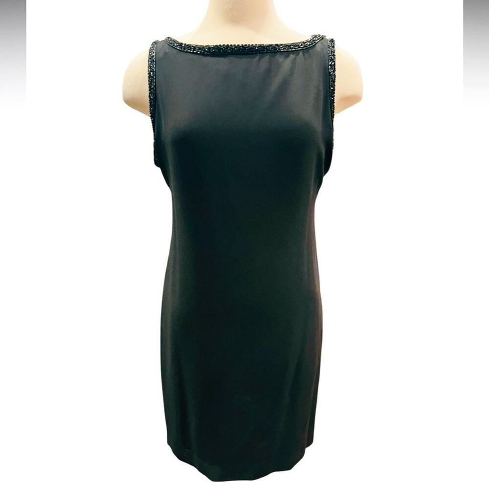 Laundry by Shelli Segal Beaded Sleeveless Low Back Dresss Size 14 NWT